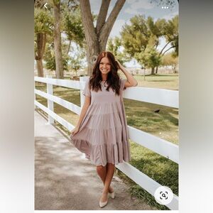 Hayden purple lilac lavender dress M tiered comfy